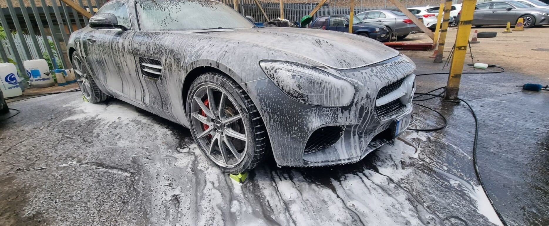 A car drying after a wash