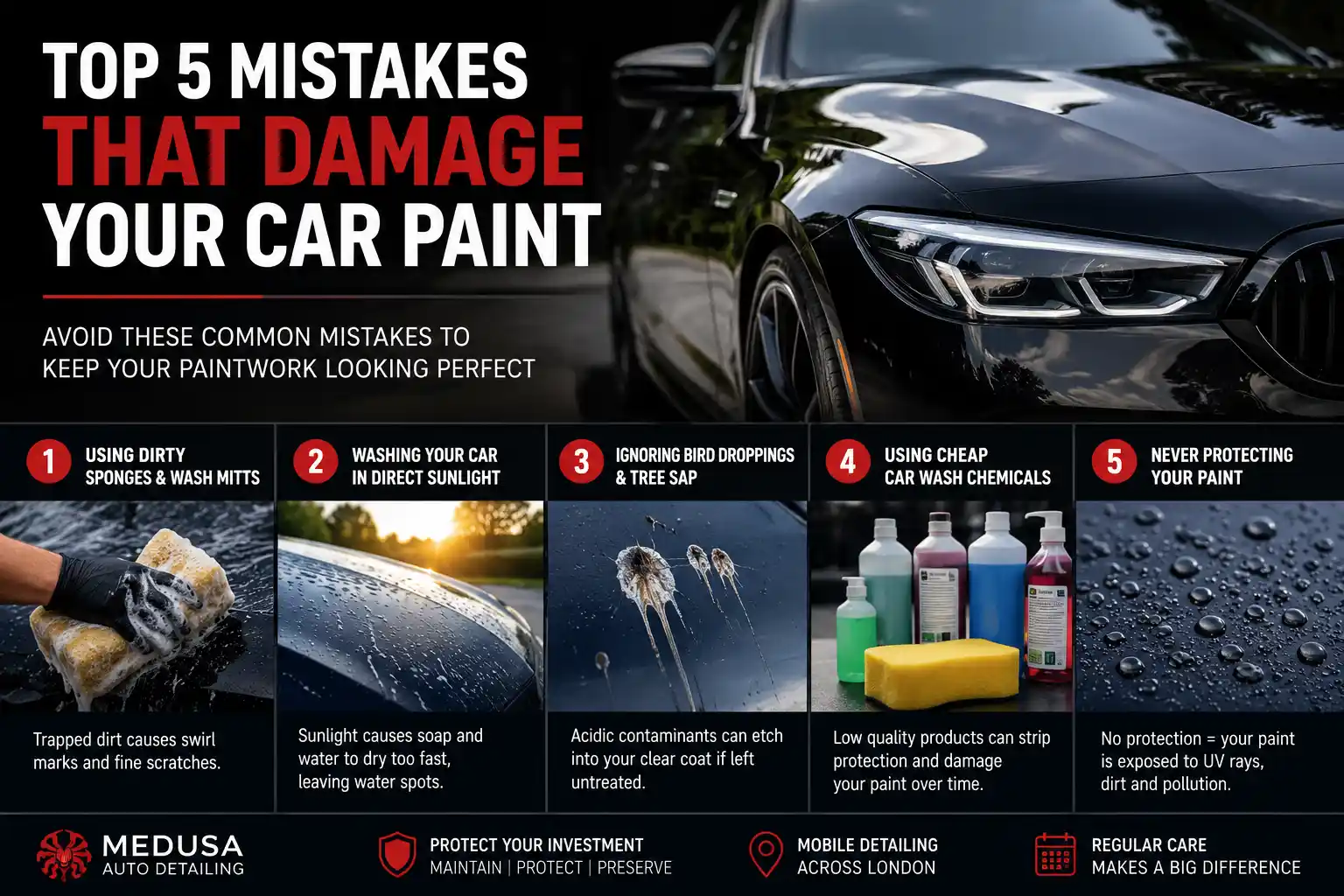 Top 5 Mistakes That Damage Your Car Paint
