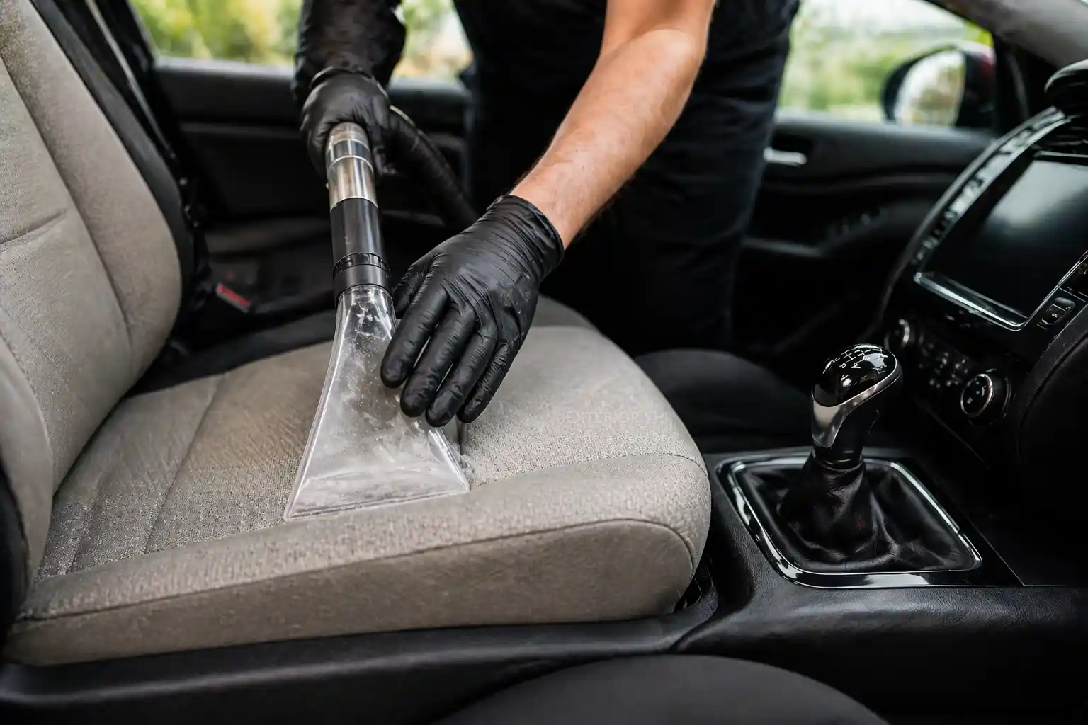 Professional water extraction from car interior