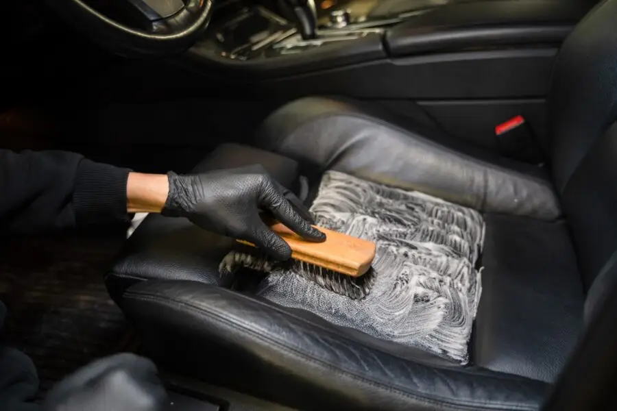 Professional paint removal from leather car seat